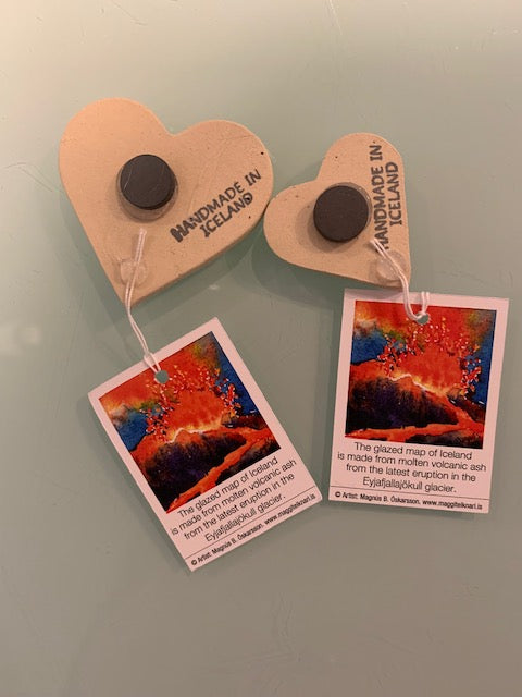 Handmade Magnet Heart And Compass Ceramic with Volcanic Ash by Maggi Handmade Magnet Heart And Compass Ceramic with Volcanic Ash by Maggi